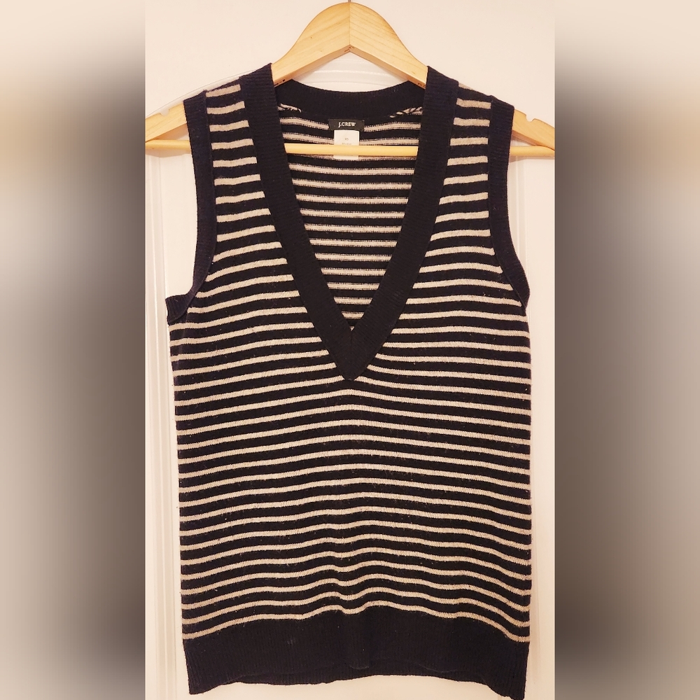 J.Crew wool/cashmere stripped sweater vest